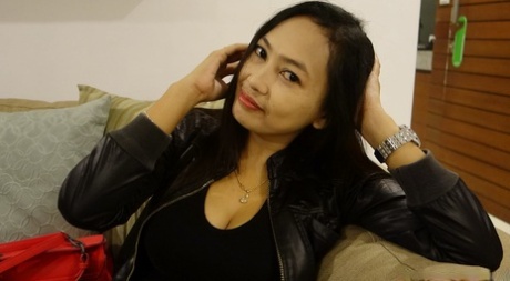 Chubby Asian MILF Indeela unveils her big natural tits for a hot POV fuck
