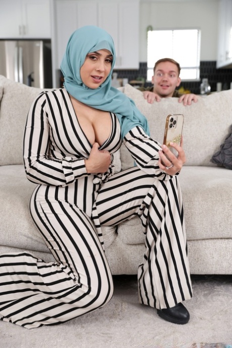 Arab mom Lilly Hall gets her big tits licked & her pussy boned by her stepson