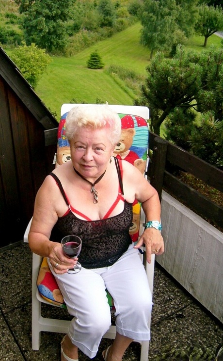 Blonde granny Maschenka teases with her saggy tits in her compilation