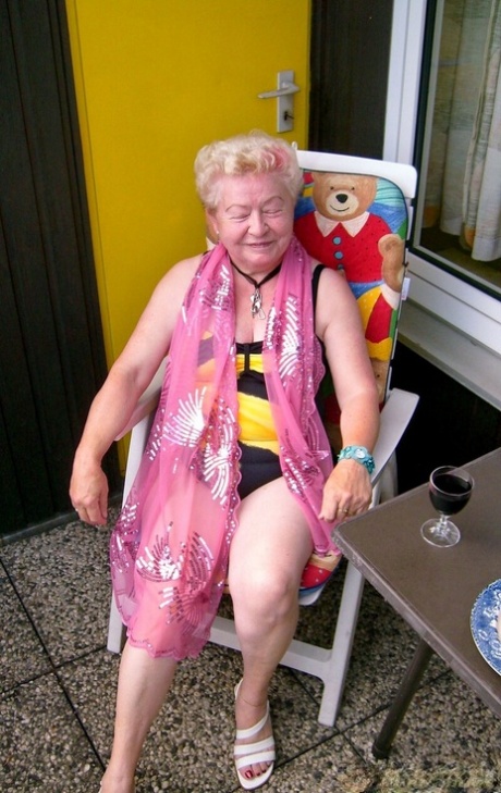 Blonde granny Maschenka teases with her saggy tits in her compilation