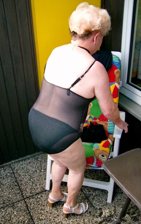 Blonde granny Maschenka teases with her saggy tits in her compilation